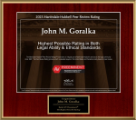 Logo Recognizing The Goralka Law Firm's affiliation with Martindale Award 2024